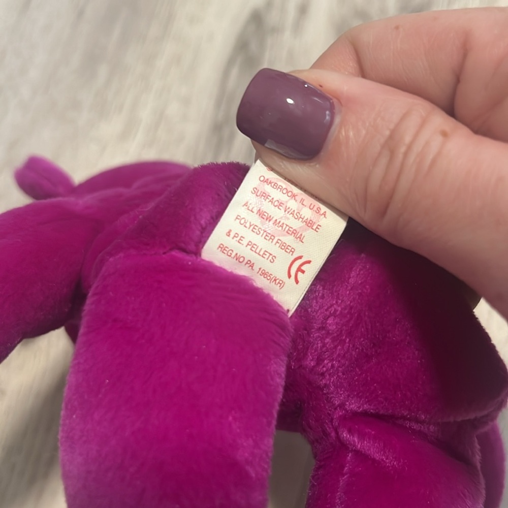 TY Purple Rare Retired 2000 Y2K Millennium Bear NWT - Picture 4 of 5